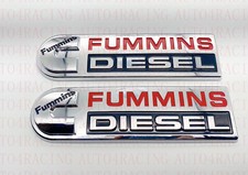 2x New Chrome Fummins Diesel Cummins Emblems Fender Door Badges Nameplate Oem