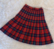 Vintage Pendleton Boyd Tartan Red Plaid Pleated Wool Skirt 10 Petite Made In USA