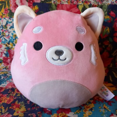 SQUISHMALLOWS 7,5 ZOLL FLIP-A-MALLOWS ROTER PANDA GRAUER LEOPARD STOFFTIER PLÜSCHTIER KELLYTOY