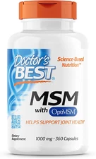 Doctor's Best MSM with Optimsm, Joint Support, Immune System, 1000 Mg, Capsules