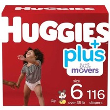 Huggies Plus Diapers, Size 6 35 Pounds , 116 Count