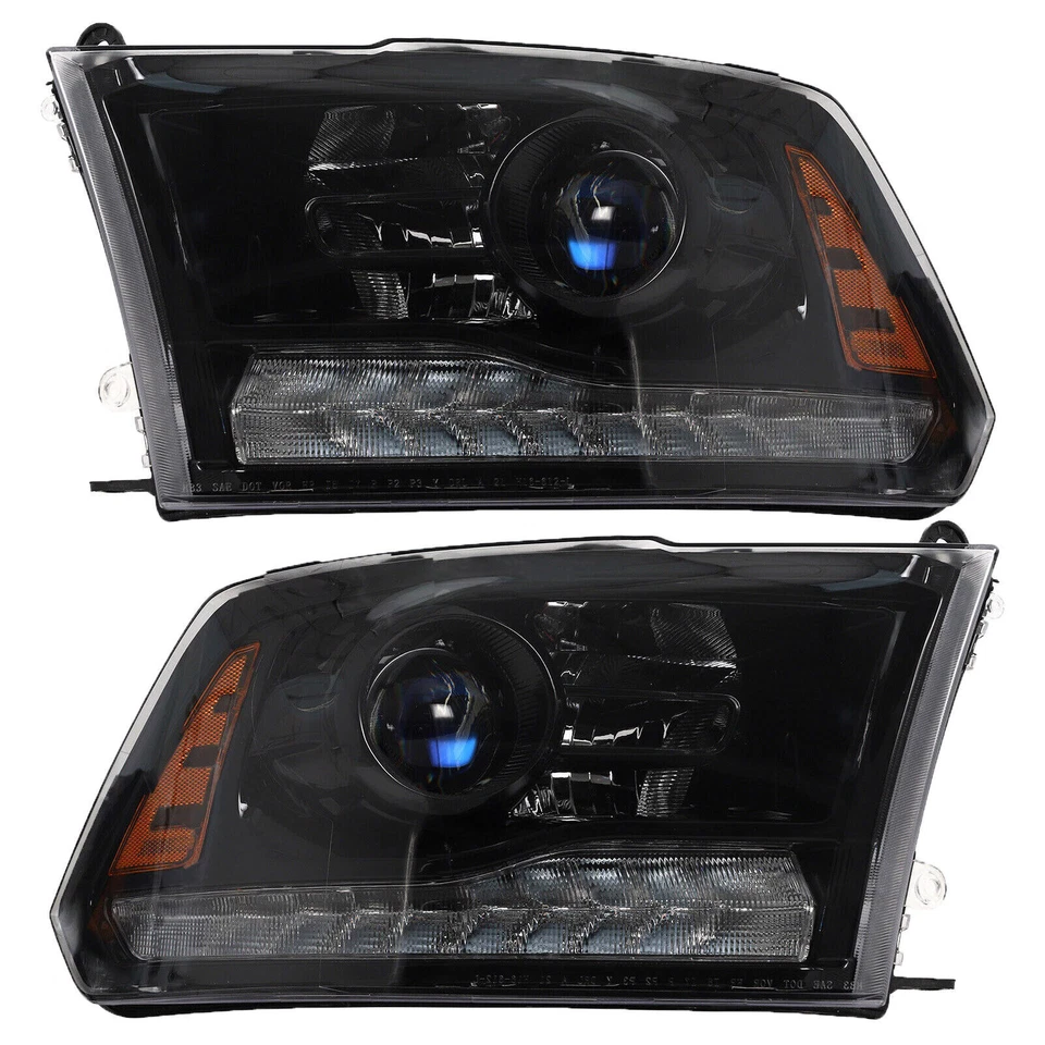 For 2013-2018 Dodge Ram 1500 2500 3500 LED DRL Projector Headlights Headlamps - Image 2 of 4