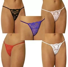 Women's Chuns Fashion Sexy Sheer Lace G string Thong Panties One size 