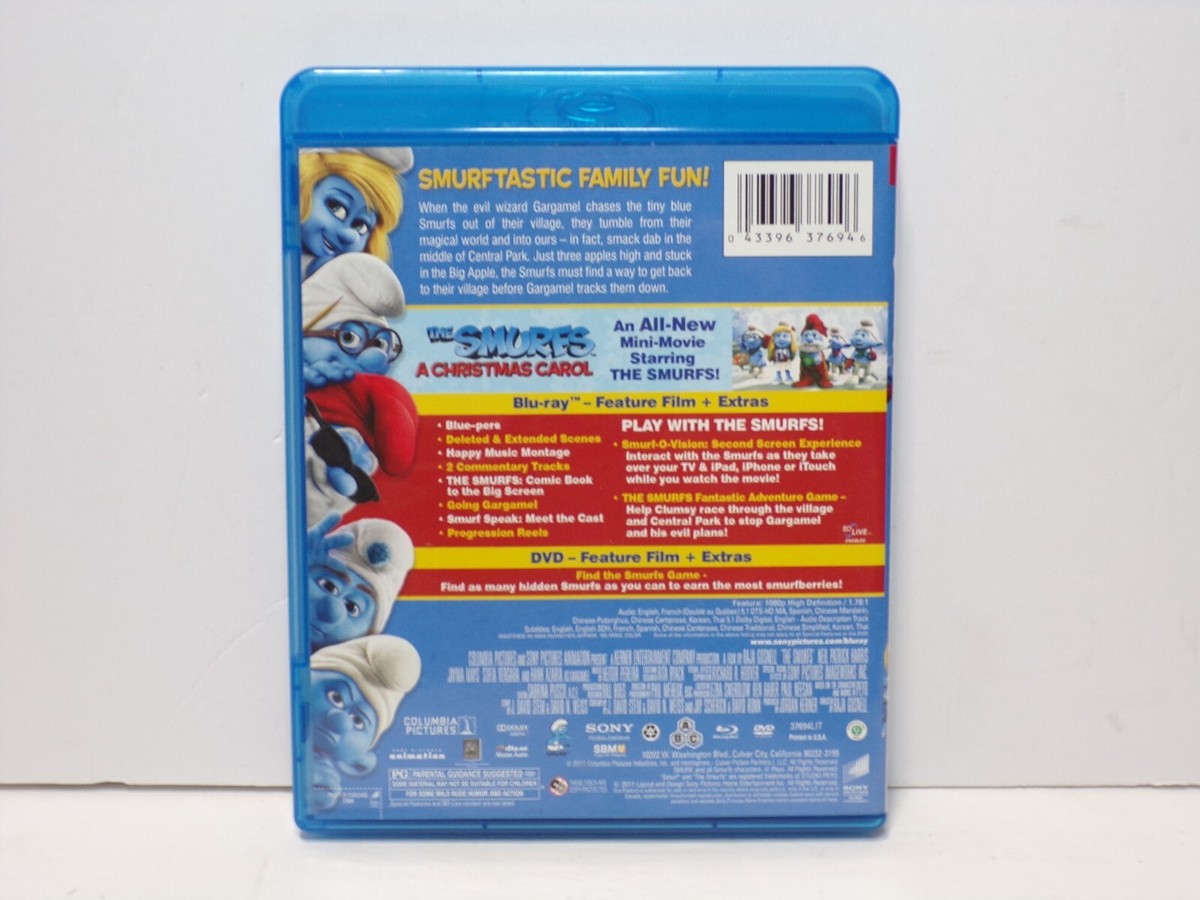 The Smurfs (2011) Neil Patrick Harris 3-Disc Holiday Blu-Ray + DVD