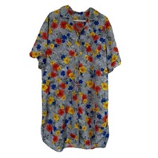 NEW Bride Robe Long Button Floral Gown Short Sleeve Dress Wedding "One Size"