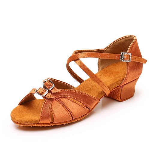 Women Latin Dance Shoes Tango Ballroom Low Heel Soft Sole Dancing High Heels - Picture 15 of 24