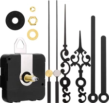 Long Shaft Clock Movement with Hands - Battery Operated - DIY Repair Parts