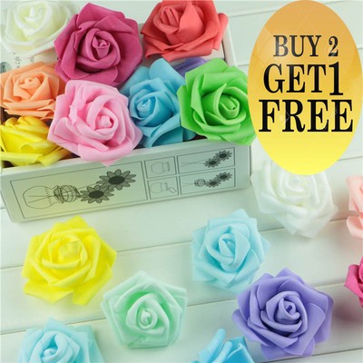6cm Foam Roses Pack Of 50 Colorfast Artificial Flowers Wedding