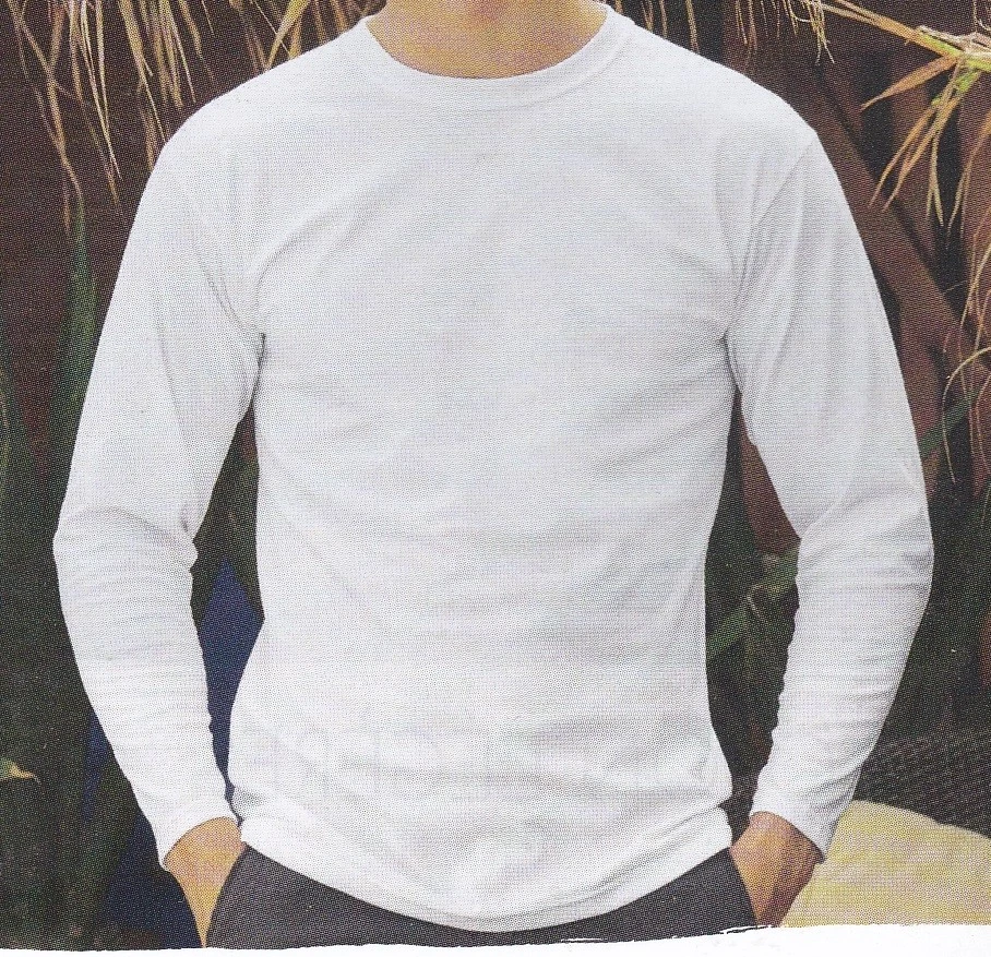 DESTOCKAGE TEE SHIRT MANCHES LONGUES. FRUIT OF THE LOOM. BLANC . NOIR