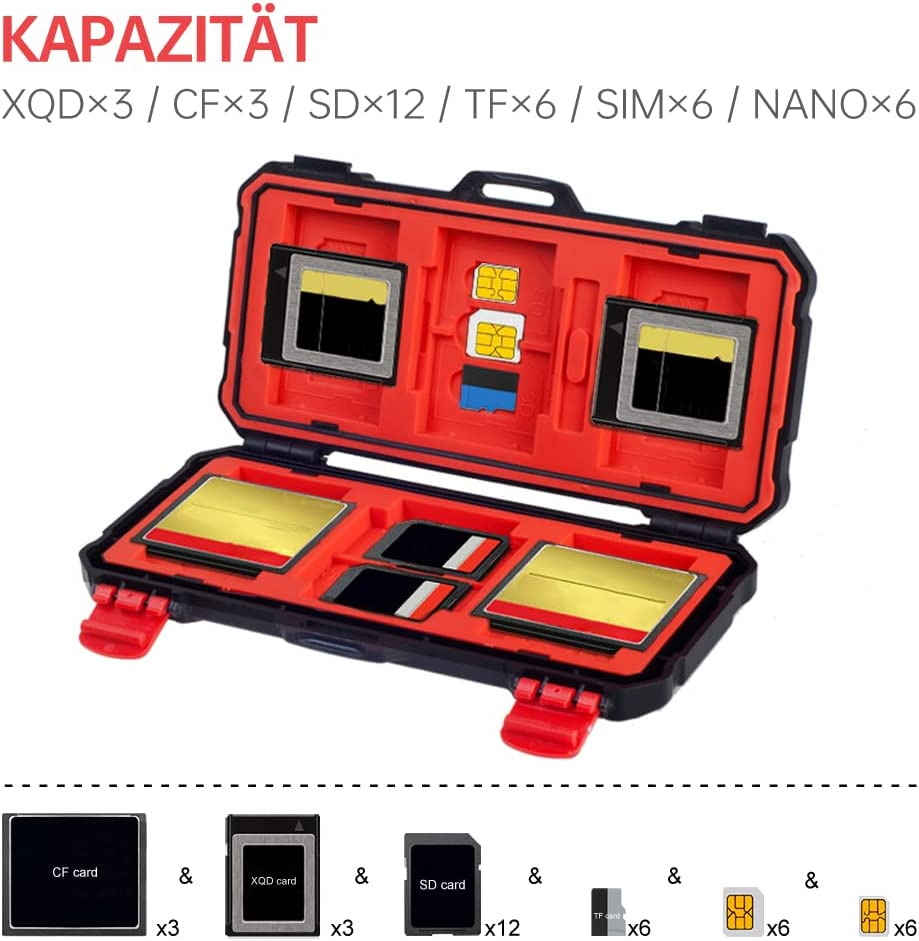 Custodia Per Schede Di Memoria JJC - Per 4 SD E 3 XQD/CFexpress, Resistente All'Acqua - Foto 3