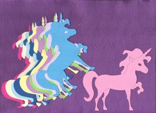 UNICORN die cuts scrapbook cards