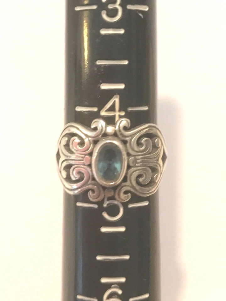 ❤️ANILLO CORAZONES DESPLAZADOS JAMES AVERY Retirado ~ Topacio Azul Esterlina Talla 4.5 JA Caja❤️ Foto 2 de 4