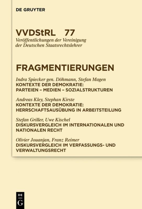 Thumbnail - Fragmentierungen Indra Spiecker Gen. Döhmann 9783110579574