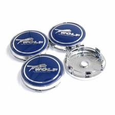 4x WOLF FORD Alloy Wheel Centre Cap Top Quality New Rim Cap 60mm Blue Silver