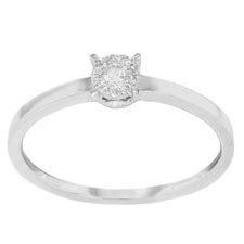 Bliss By Damiani 0.10Cttw Diamond Engagement Ladies Ring 18K White Gold Size 7