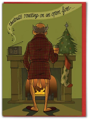 BRAINBOX CANDY Funny Christmas Card Cheeky Adult Cartoon Humour Rude Festive Joke Merry Xmas