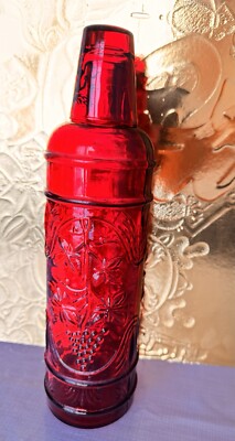Mediterranean Red Wine Bottle With Fireball Red Shot Glass 