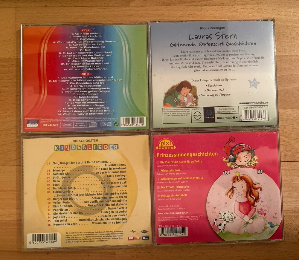 Kinderlieder, Lauras Stern usw. CD 4 Stück