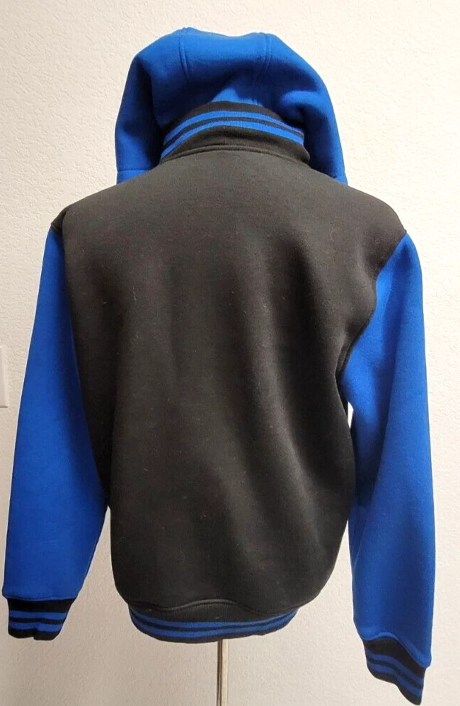 Choice Sportswear Jacket (M) Black/Blue Hood. Snap Up. Polyester image 3