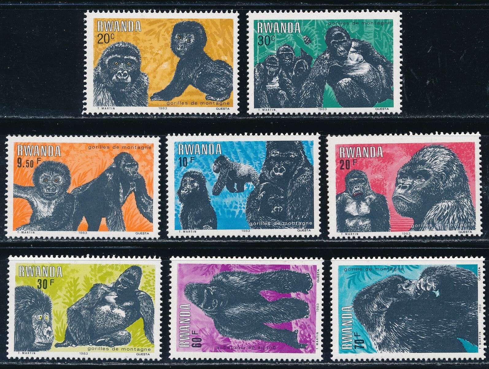 Rwanda - Wild Animals Monkeys Stamps Set MNH Buzin (1983) | eBay