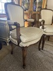 French Country Louis XV Style Pair Chair  Armchairs Down Upholstery Century 2