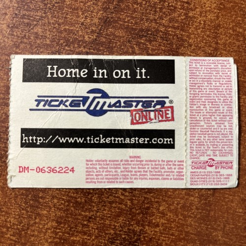 Tori Amos Ticket Stub Ames Iowa 6/11/96 - Picture 2 of 2