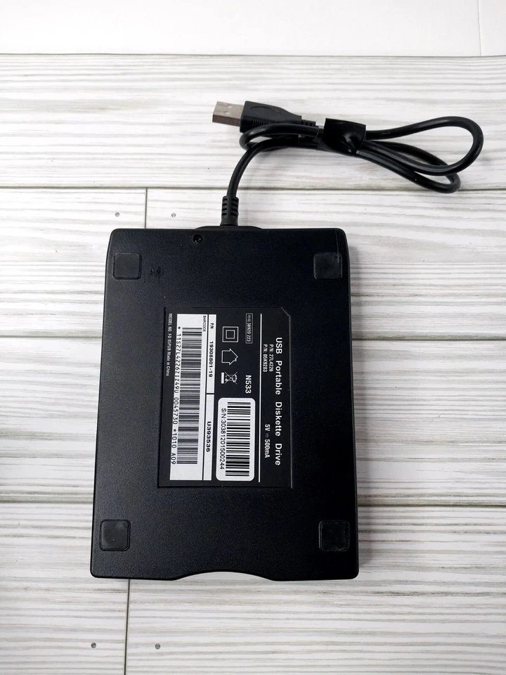 Sabrent☆ Portable USB Diskette Drive~N533. 5v-500mA. ➕️ 10 Pack New Floppy Disks - Image 3 of 4