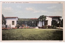 Brentwood California Vintage postcard Home of Pat O'Brien Unposted
