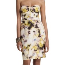 J. Crew NWT Size 10 Floral Fleurette Watercolor Print Bustier Strapless Dress
