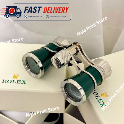 Rolex Green Lacquer Engraved Opera Binoculars AD VIP Gift Rare Collectible