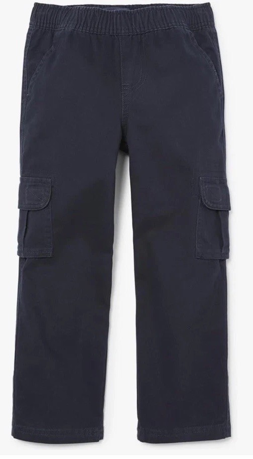 The Children's Place Boys' Pull on Cargo Pants Everyday Casual Wear Blue 4 Husky