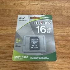 FUJIFILM High Performance 16GB SDHC UHS-I, Class 10 Card Memory NEW Sealed