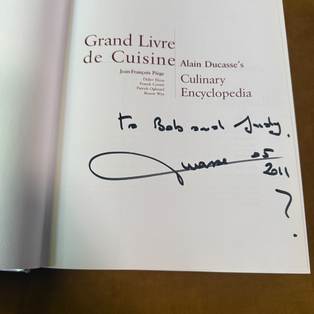 Alain Ducasse Grand Livre de Cuisine Culinary Encyclopedia SIGNED