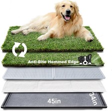 HQ4us Dog Grass Pad with Tray Extra Large 45 34 Dog Litter Box Toilet with 2 A