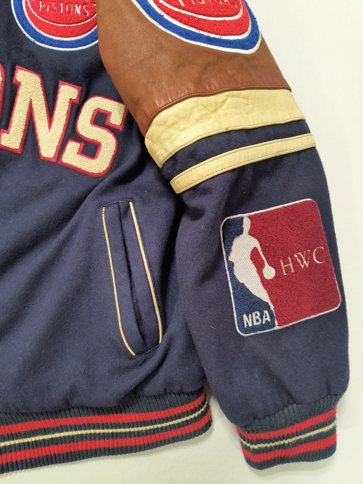 Vintage 2005 Detroit Pistons Jeff Hamilton Reversible Bomber Jacket Size XL  NBA