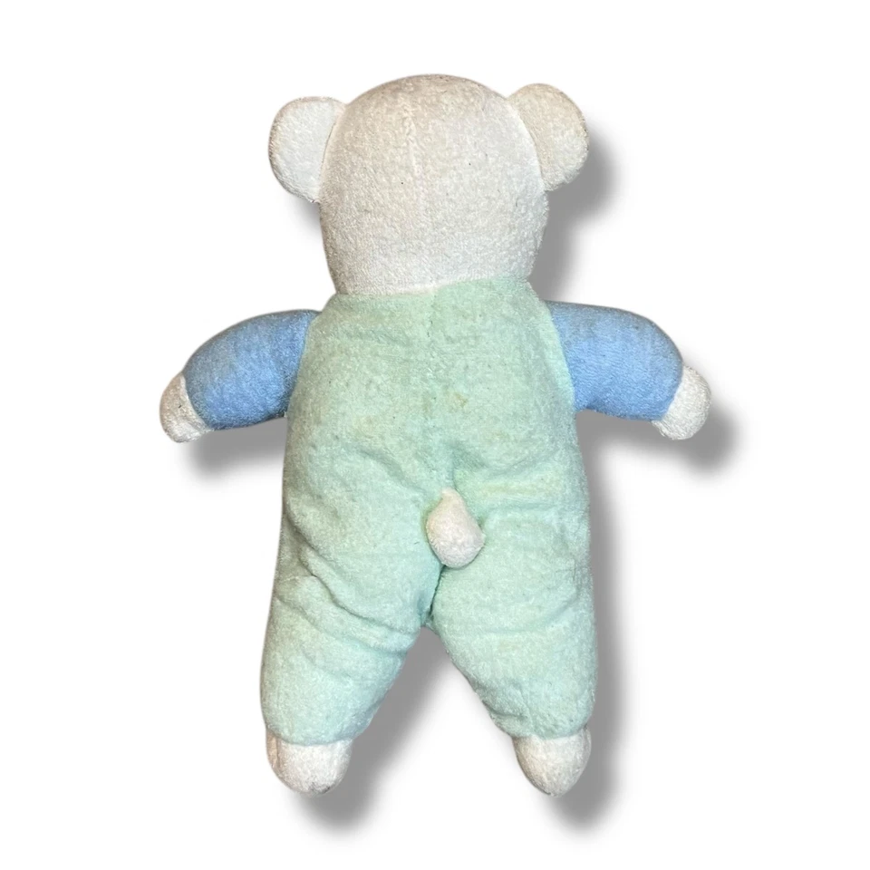 Vintage Soft Dreams Baby's First Teddy Bear Bow Terry Cloth Baby Pelúcia Pastéis - Imagem 3 de 4