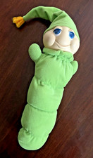 Vtg 1982 Hasbro Glo Worm Plush Toy Luminous Face-Clean  Works-Batteries Incl.