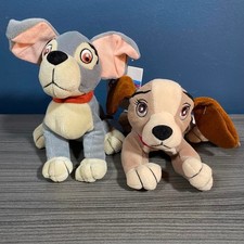 Vintage 1990s Disney Store Lady and the Tramp Mini Bean Bag Plush Set w/ Tags