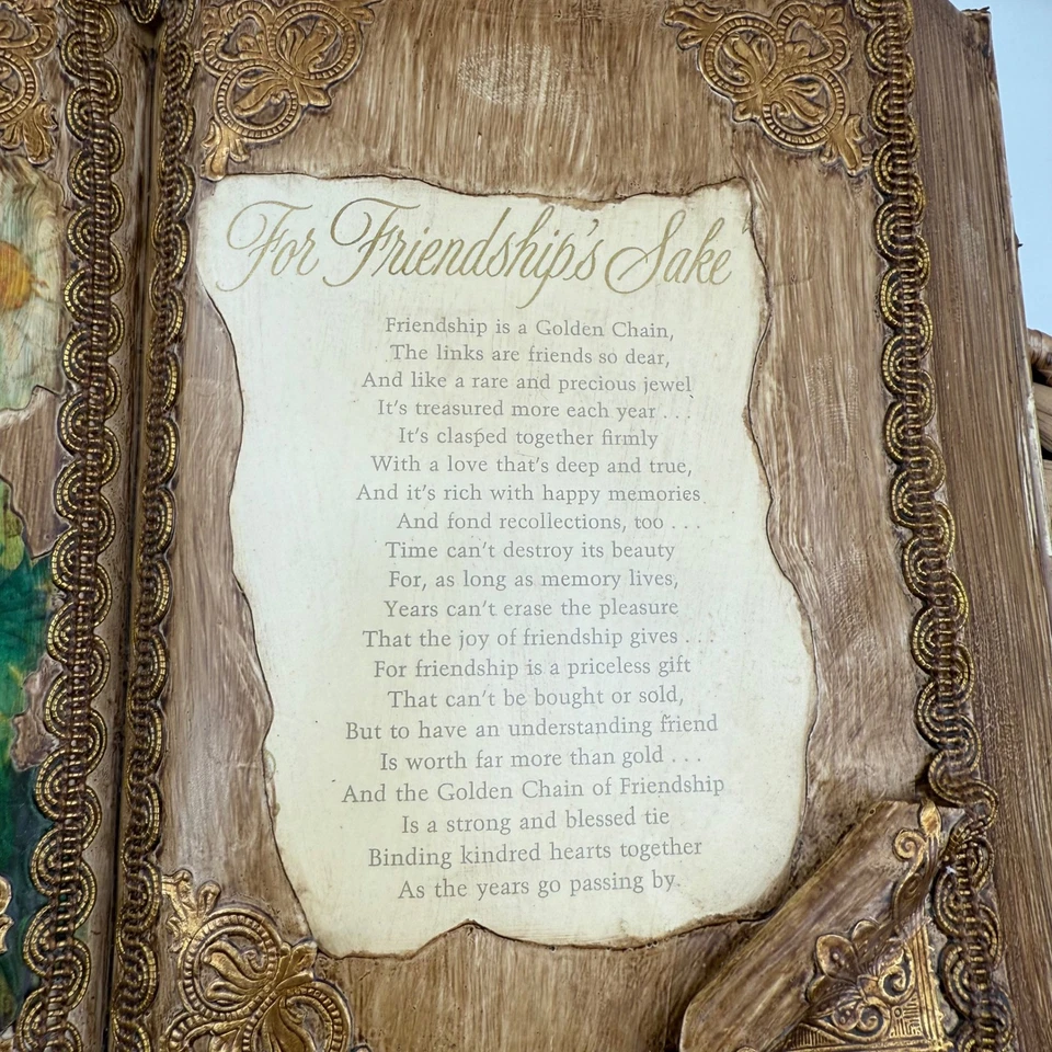 Vintage Friendship Book with Poem Daisy Floral Decor Unique Keepsake Decorative - Image 2 of 4