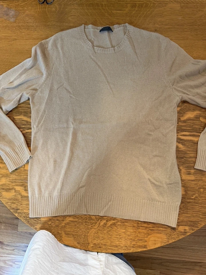 Authentic Men’s PRADA cashmere Sweater 56 - Runs Small Like 54 Preowned Tan - Image 3 of 4