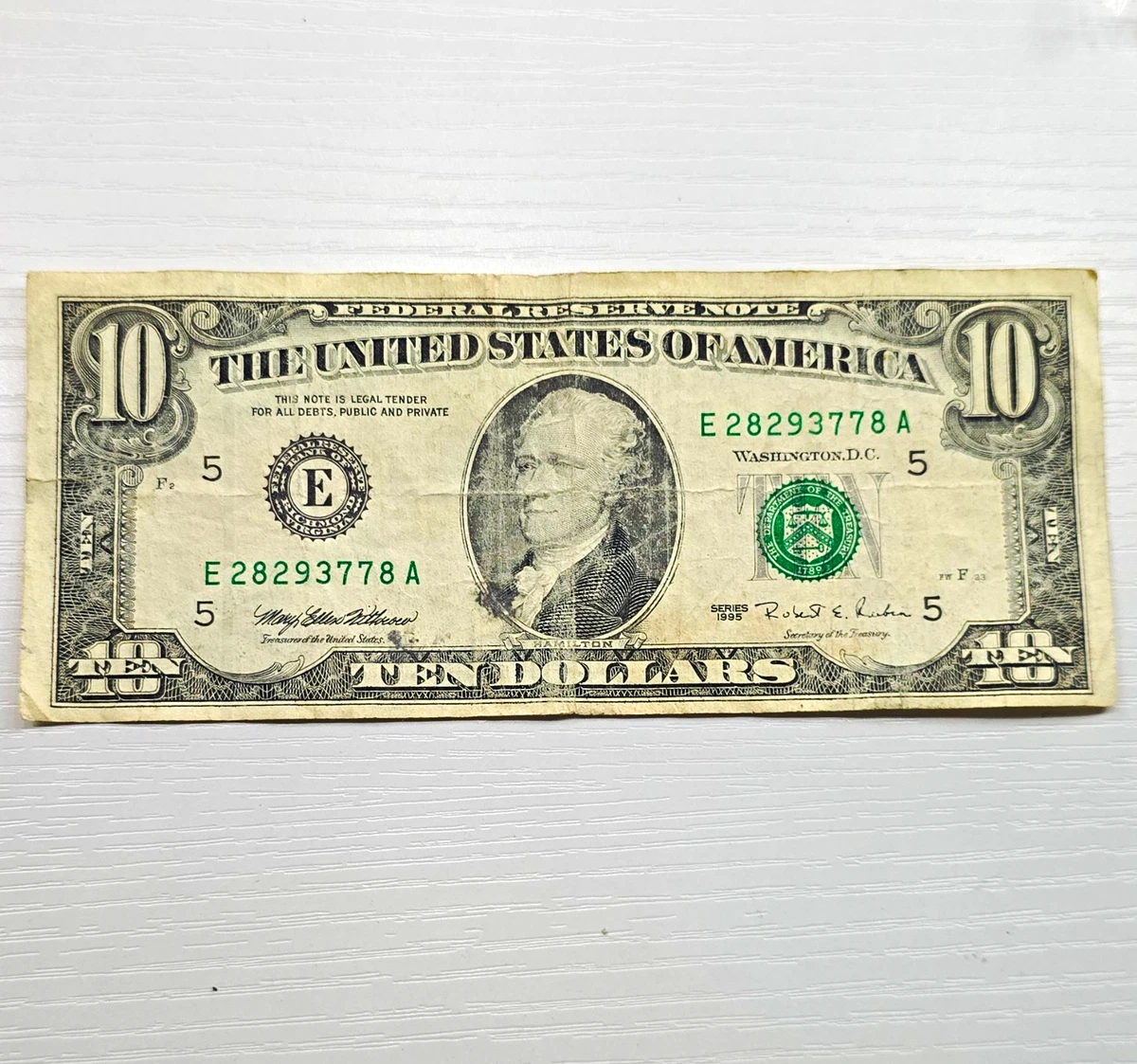 Uncertified $10 1995 US Federal Reserve Small Notes for sale | eBay