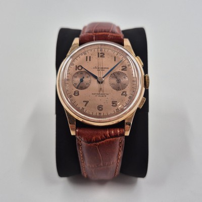 Eleganter Schweizer Chronograph aus 18k Roségold   Zeitloser Vintage-Stil