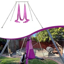 Aerial Stand Portable Aerial Rig Frame Yoga Swing Bar w/39Ft Yoga Swing 551lbs