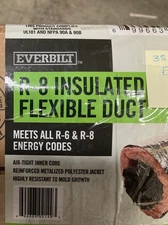 Everbilt R8 Insulated 6 in x 25 ft Flexible Duct, Silver Jacket, Air Tight Core
