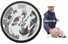 ADAM FOOTE SIGNED COLORADO AVALANCHE 2001 STANLEY CUP PUCK w/EXACT PROOF!