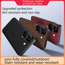 Per Xiaomi Poco X8 Pro, custodia telefono corazza ibrida in pelle retrò di lusso