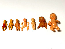 Dollhouse Miniature Tiny Vintage Jointed Celluloid  Kewpie Dolls Japan