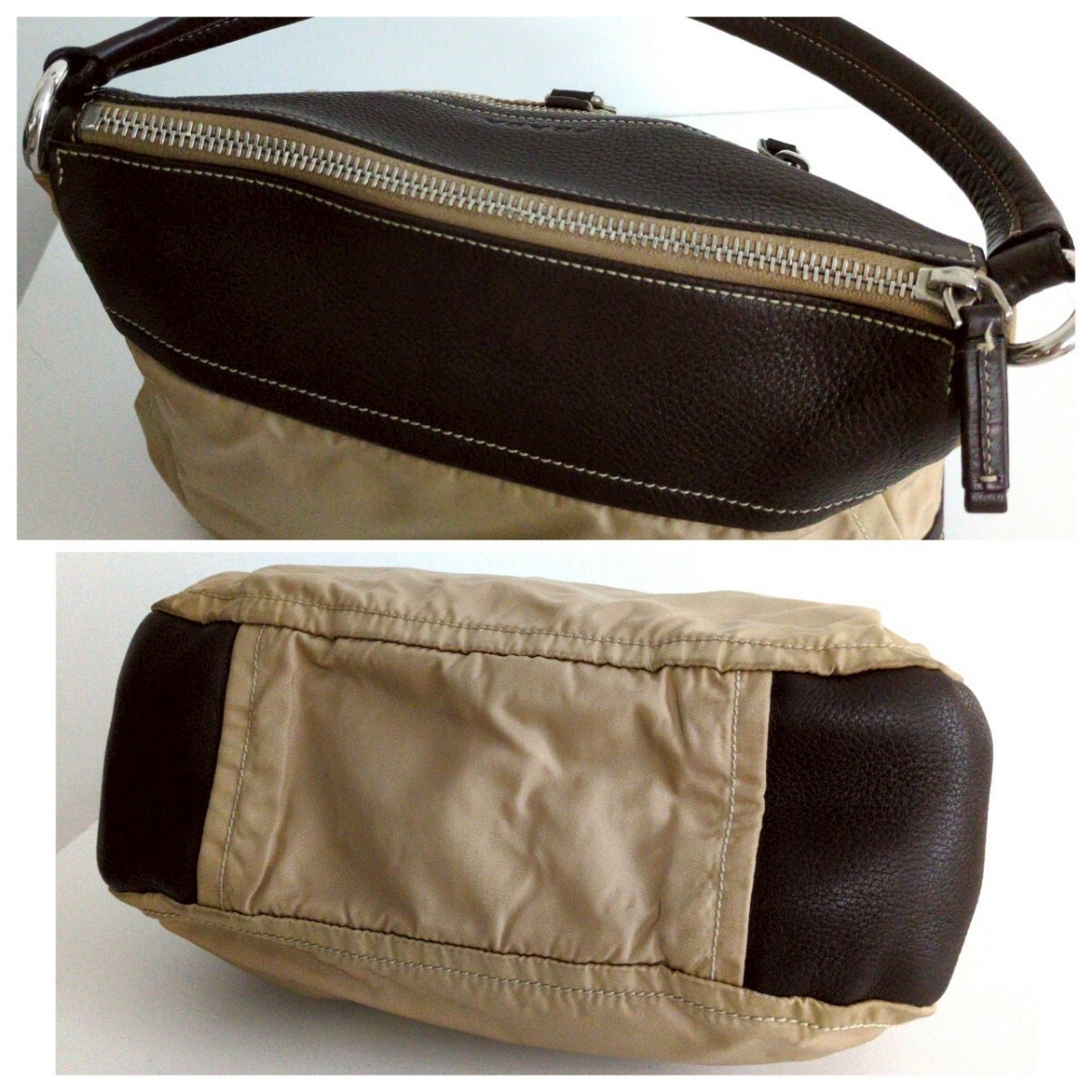 Prada Nylon Genuine Leather Shoulder Bag Vintage Excellent Condition Authentic thumbnail 8