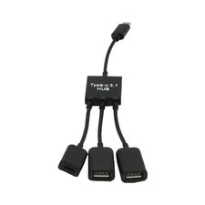 3 in 1 Type-C to Micro USB 2.0 Port Charging Hub Data