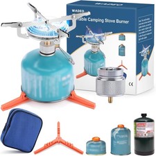 Portable Camping Stove Burner Backpacking Stove W/ 1LB Propane Tank Adapter Fuel